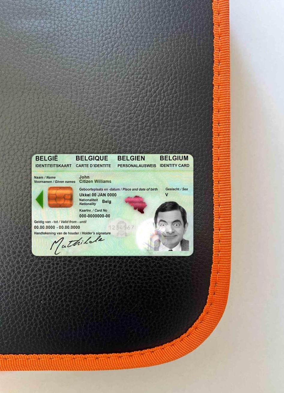 Blank Belgium ID photolook template